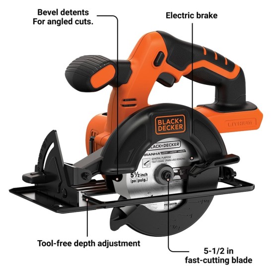BLACK+DECKER 20V Lithium-Ion Battery Pack Circular Saw